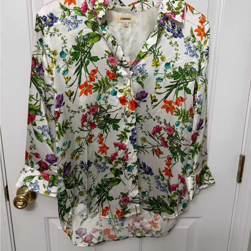 L'AGENCE Women's Floral Button-Down Shirt - Multicolor
